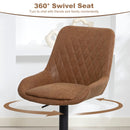 HOMCOM Bar Stools Set Of 2, Adjustable Bar Chairs 360 Degree Swivel Orange