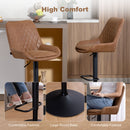 HOMCOM Bar Stools Set Of 2, Adjustable Bar Chairs 360 Degree Swivel Orange
