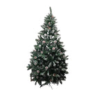 6ft (180cm) Rocky Mountain Pine Green Artificial Christmas Tree Snow Tip and Pine Cones