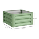 Outsunny Set of 2 Raised Garden Bed Galvanised Planter Box, Light Green