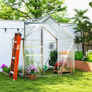 Outsunny Polycarbonate Walk-in Garden Greenhouse W/ Sliding Door