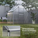 Outsunny Polycarbonate Walk-in Garden Greenhouse W/ Sliding Door