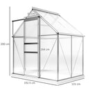 Outsunny Polycarbonate Walk-in Garden Greenhouse W/ Sliding Door