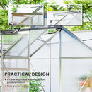 Outsunny Polycarbonate Walk-in Garden Greenhouse W/ Sliding Door