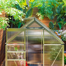 Outsunny Polycarbonate Walk-in Garden Greenhouse W/ Sliding Door