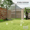 Outsunny Polycarbonate Walk-in Garden Greenhouse W/ Sliding Door