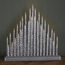 33cm Battery Operated Silver Light up Christmas Candle Bridge with 33 Warm White LEDs