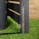 1.43m x 1.16m Outdoor Wooden Garden Double Wheelie Bin Store Storage for 2 Bins in Dark Grey