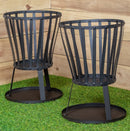 35cm Outdoor Black Steel Garden Log Burner Fire Basket