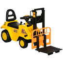 HOMCOM Kids Ride on Forklift Trust with Fork and Tray - Yellow