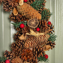 Winter Spice Hanging Christmas Wreath with Pine Cones Berries & Dried Fruit
