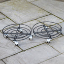 37cm Black Metal Heavy Duty Plant Pot Trolley On Castor Wheels