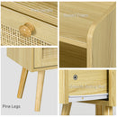 Bedside Tables, Set Of 2, Boho Side End Table W/ Drawer, Storage Compartment