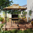 Outsunny Outdoor Double-tier BBQ Gazebo Shelter Grill Canopy Barbecue Tent