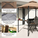 Outsunny Outdoor Double-tier BBQ Gazebo Shelter Grill Canopy Barbecue Tent