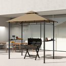 Outsunny Outdoor Double-tier BBQ Gazebo Shelter Grill Canopy Barbecue Tent