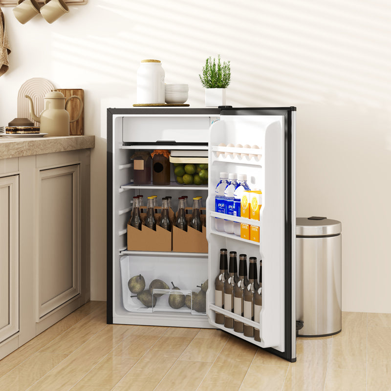 HOMCOM 91L Freestanding Under Counter Fridge Silver