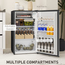 HOMCOM 91L Freestanding Under Counter Fridge Silver