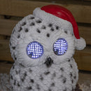 25cm Battery Operated Outdoor Blinkin' Snowy Christmas Owl with White LEDs & Timer Function