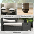 Outsunny Wicker Patio Conversation Set With 2 Armchairs And 6 Cushions