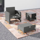 Outsunny Wicker Patio Conversation Set With 2 Armchairs And 6 Cushions