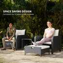 Outsunny Wicker Patio Conversation Set With 2 Armchairs And 6 Cushions