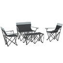 Outsunny 4 Piece Foldable Camping Table And Chairs Set - Black