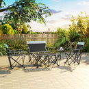 Outsunny 4 Piece Foldable Camping Table And Chairs Set - Black