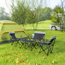 Outsunny 4 Piece Foldable Camping Table And Chairs Set - Black