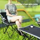 Outsunny 4 Piece Foldable Camping Table And Chairs Set - Black