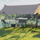Outsunny 4 Piece Foldable Camping Table And Chairs Set - Black