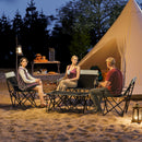 Outsunny 4 Piece Foldable Camping Table And Chairs Set - Black