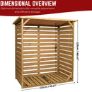 123cm x 115cm Large Wooden Outdoor Garden Patio Log Store Shed