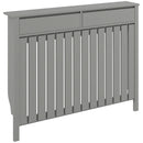 HOMCOM Radiator Cover With Drawer And Vertical Slats Grey