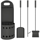 Outsunny 4 PCS Fireplace Companion Set, Metal Fireside Companion Set, Black