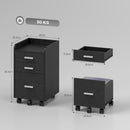 HOMCOM Mobile Filing Cabinet, File Cabinet with 3 Drawers, Black