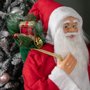 1.1m Traditional Standing Santa Claus Christmas Decoration with Gift Sack