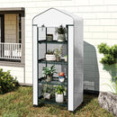 Outsunny Portable 4-Tier Mini Greenhouse Plant Grow House Shed W/ Cover