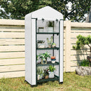 Outsunny Portable 4-Tier Mini Greenhouse Plant Grow House Shed W/ Cover