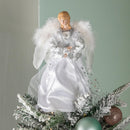 30cm White & Silver Christmas Tree Top Fairy Angel House Decoration Ornament