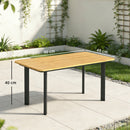 Outsunny Outdoor Coffee Table, Garden Table with Slatted WPC Top, Brown