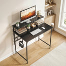 HOMCOM Computer Desk, 80cm Home Office Study Table with Hutch Shelf, Black