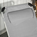 Outsunny Folding Outdoor Reclining Sun Lounger Chair Aluminium Frame Light Grey