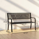 Outsunny Garden Bench, Metal Outdoor Patio Garden Loveseat, Black