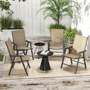 Outsunny 4-PCS Garden Armchairs Outdoor Patio Folding Furniture Light Brown