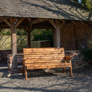 Charles Taylor Hand Made Traditional 3 Seater Chunky Rustic Wooden Garden Bench Furniture Assembled