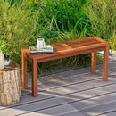 2-Person Patio Wood Bench with Slatted Seat