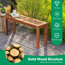 2-Person Patio Wood Bench with Slatted Seat