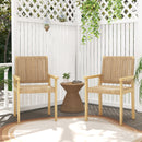 Wood Chair Set Of 2 With Paper Rope Woven Seat-Natural