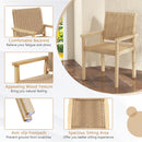 Wood Chair Set Of 2 With Paper Rope Woven Seat-Natural